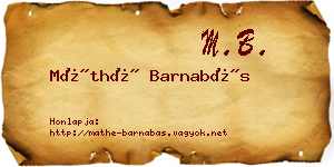 Máthé Barnabás névjegykártya